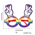 Rainbow striped eyewear frame with peace hand signs and red hearts for party events - Peace Sign Style