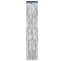 Dettaglio macro della tenda a pioggia argento laser per decorazione di sfondo natalizio - Argento Laser / 15cm x 1m
