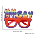 Rainbow pride party glasses with red and purple frames and I Love My Gay text - Hand in Hand Style