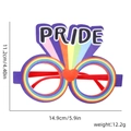 Rainbow Pride party glasses frame featuring a purple rim and red heart center decoration - Diamond Style