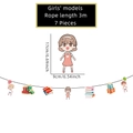 Set of 7 cartoon graduation banners with kids and gift motifs on a 3-meter string - Graduate Image Style (23-LY-8)