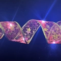 Purple LED Christmas ribbon with gold stars and warm lights for tree decoration - Bronzing Red (Cool Light)