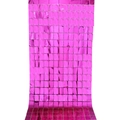 Panneau mural scintillant rose fuchsia avec paillettes carrées pour décoration - 1m*2m / Rose rouge