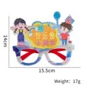 Cartoon party glasses for kids with rainbow cloud design measuring 15.5cm wide - Always a Kid Style