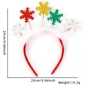 Serre-tête de Noël en peluche avec flocons de neige scintillants et bordure en fausse fourrure - Style Flocon Multicolore Plume Blanche