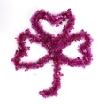 Rose pink shamrock tinsel garland for Irish party decorations with clover sequins - 2m / Rose Red