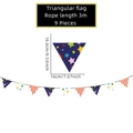 Colorful 9-piece graduation triangle banner set with 3m string for party decoration - Triangle Flag Style (23-LY-7)