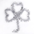 Sparkling silver tinsel shamrock decoration for St. Patrick's Day party themes - 2m / Silver