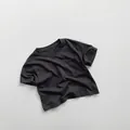 Close-up of dark grey cotton kids t-shirt showing chest pocket and fabric texture - 80 / Ink Gray