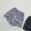 Détail du short enfant en coton à pois avec taille élastique et poches latérales - 80cm / Gris clair