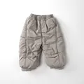 Détails du pantalon d'hiver épais pour enfants avec taille élastique et matelassage - 80 / Gris Beige