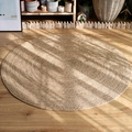 Handgefertigter runder Jute-Teppich mit natürlicher Webstruktur für modernes Wohnen - Stil A Originalfarbe / 80cm