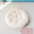 Variante cojín de algodón blanco para cama de gato de mimbre, acolchado redondo en tres tallas - Cojín de Algodón Blanco / Talla L