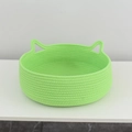Handgeweven groen kattenmandje in de vorm van een kattenkop van gevlochten katoen - Huisdierbed / Groen / Klein 34*13