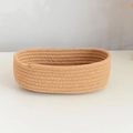 Cesto portaoggetti ovale in corda di cotone intrecciata marrone chiaro per scrivania e casa - Marrone / Piccolo 23*13*7cm