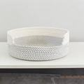 Panier pour chat en corde de coton tressé gris et blanc, lit pour animaux de compagnie - Lit Seul Blanc Gris