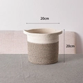 Cesto portaoggetti in cotone intrecciato beige e marrone, misura 20 cm per 20 cm - Piccolo 20x20cm / Marrone Giuntato