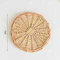 Close-up of a 16cm woven placemat showing natural texture and circular spiral pattern - Small Style (16CM)