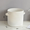 Detailweergave van geweven katoenen mand met afmetingen van 28cm en zachte textuur - 28*28*28 / Wit