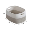 Oval cotton rope storage basket in white and gray with side handles, size 38x25x23cm - 38*25*23cm / White and Brown