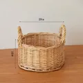 Dettaglio delle dimensioni del cesto in vimini intrecciato a mano 20cm x 10cm - Cesto con Doppia Maniglia Diametro 20