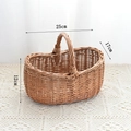 Dettaglio del cesto in vimini fatto a mano con lunghezza 25cm e altezza di 12cm - Stile Senza Fodera