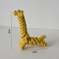 Gele giraf hondenspeeltje van katoenen touw voor kleine honden, hoogte 18cm en 12cm - Giraf