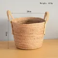 Dettaglio del cesto in paglia intrecciata con dimensioni 28cm di diametro e 22cm di altezza - Grande (28x22)