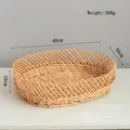 Dettaglio cesto in vimini intrecciato a mano con dimensioni 40x30x10cm e peso di 306g - Ovale 40*30*10