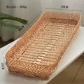 Dettaglio macro del grande cesto in vimini rettangolare con trama naturale e misura 80 cm - Grande Rettangolare 80*30*10