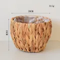 Dettaglio del vaso in alghe intrecciate con rivestimento impermeabile e diametro di 20cm - Medio 20cm