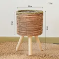 Detaillierte Maße des nordischen Rattan-Pflanzenständers mit 22x18cm Korb und 710g Gewicht - Klein