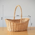 Dimensioni dettagliate del cesto in vimini fatto a mano per fiori e frutta con misure - Taglia Grande 30*21*30