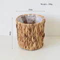 Detalle de cesta de jacinto de agua con forro de plástico para macetas de plantas - Pequeño (15*15)