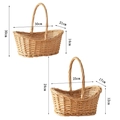 Set di due cesti in vimini naturale con manici in dimensioni grandi e piccole - Set da 2 Pezzi Piccolo e Grande