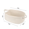 Cesto portaoggetti ovale in cotone bianco con manici per l'organizzazione della casa - 45x26x13 / Bianco