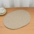 Detail van ovale geweven tafelmat met katoenen touwtextuur in Scandinavische stijl - Ovale Placemat / 40*30 / Gemengd Kakikleurig