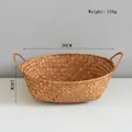 Dettaglio cesto in alghe naturali con manici, peso 134g, dimensioni 30x10cm - Rotondo Grande Con Doppia Impugnatura 30*10