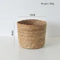 Dettaglio cesto in paglia intrecciata con diametro 25cm e peso di 358g specificato - Piccolo
