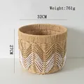 Detailweergave van de gevlochten opbergmand met afmetingen van 32cm diameter en 27cm hoogte - Middel 32*27