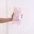 Iridescent candy pink tinsel curtain fringe for birthday party background decoration - 1m*2m / Candy Transparent