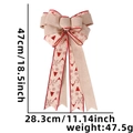 Christmas tree topper linen bow with red reindeer prints 47x28cm handmade ornament - Spliced Christmas Tree Large Bow