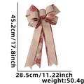 Burlap Christmas tree topper bow with red snowflake print and glitter edges, 17.8 inch size - Spliced Snowflake Bow