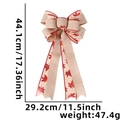 Handmade large Christmas tree topper bow with red maple leaves and burlap texture - Spliced Maple Leaf Bow