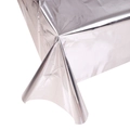Silver metallic disposable tablecloth for parties with a high-shine mirror finish effect - Silver
