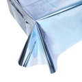 Laser holographic silver blue waterproof table cover with metallic glossy finish - Blue