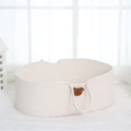 Culla portatile nordica in corda di cotone bianco crema con decorazione a orsetto marrone - Cestino Per Neonati A Forma Di Orsetto Bianco (tappetino Non Incluso) 70*40*25