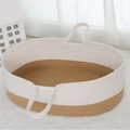 Cesta per neonati in corda di cotone intrecciata con elegante design bicolore bianco e marrone - Cesta Per Neonati Color Kaki E Bianca (tappetino Non Incluso) 70*40*25