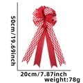 Rote und weiße Chevron-Schleife für die Weihnachtsbaumdekoration, 50 cm groß - Rot