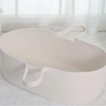 Handwoven cream cotton rope baby moses basket with sturdy handles for newborn - Off-white Baby Basket (mat Not Included) 70*40*25